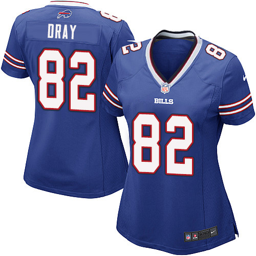 Women's Game Jim Dray Nike Jersey Royal Blue Home - #82 NFL Buffalo Bills